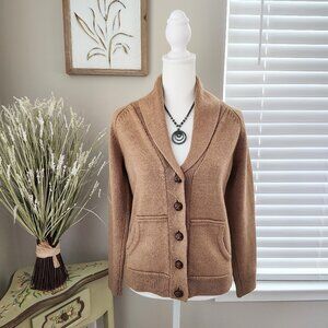 Cynthia Rowley - Long Sleeve - Wool Cardigan - Light Brown - Small